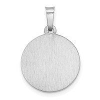 14K White Gold Polished and Satin Hollow St Christopher Medal Pendant view 4