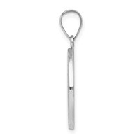 14K White Gold Polished and Satin Hollow St Christopher Medal Round Pendant view 2