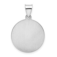 14K White Gold Polished and Satin Hollow St Christopher Medal Round Pendant view 4