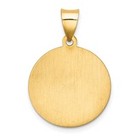 14K Yellow Gold Polished and Satin Hollow St Florian Medal Round Pendant view 4