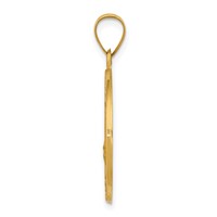 14K Yellow Gold Polished and Satin Hollow St Florian Medal Round Pendant view 2