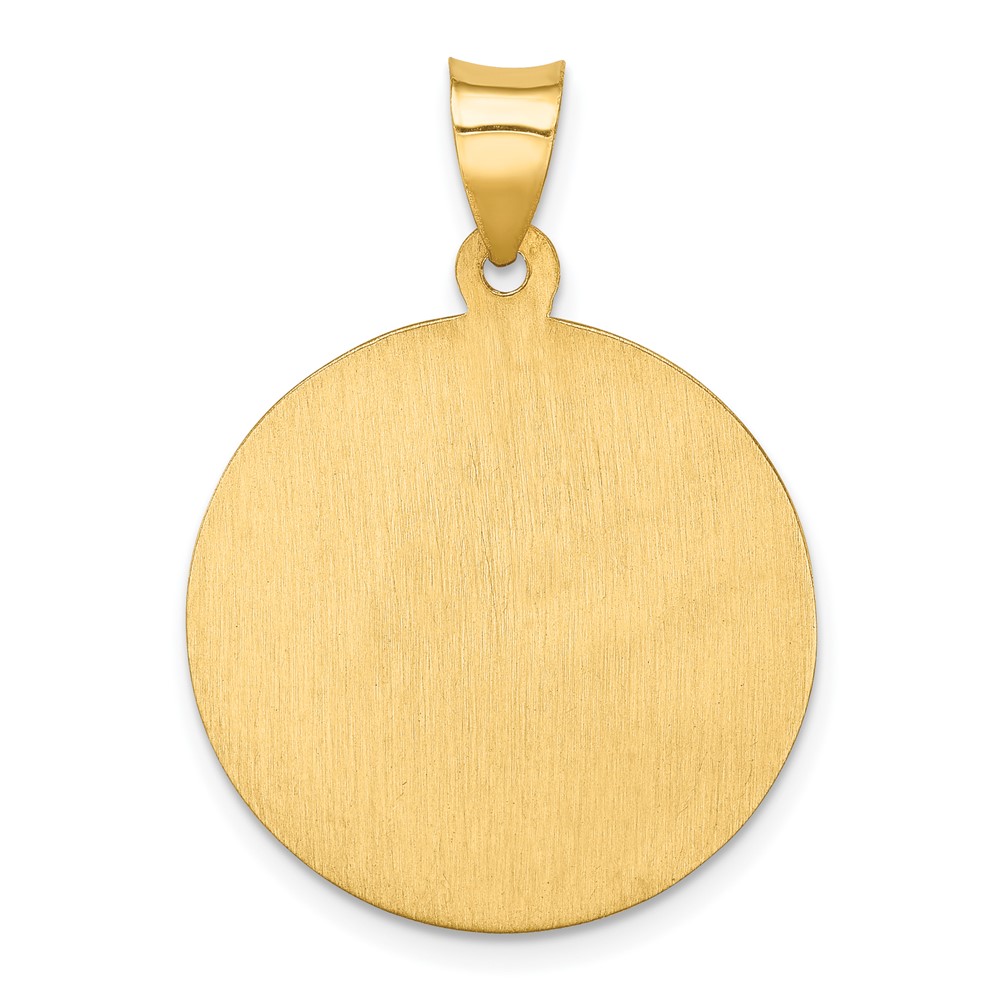 14k Polished and Satin St Florian Medal Hollow Pendant (XR1319)