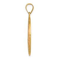 14K Yellow Gold Polished and Satin Hollow Large St Florian Medal Round Pendant view 2
