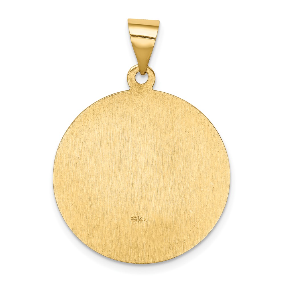 14k Polished and Satin St Francis Medal Hollow Pendant (XR1323)