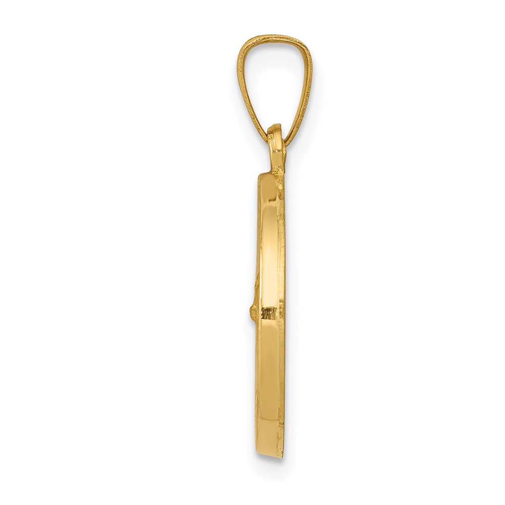 14k Polished and Satin St Gerard Medal Hollow Pendant (XR1330)