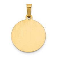 14K Yellow Gold Polished and Satin Hollow Saint Gerard Medal Round Charm view 4
