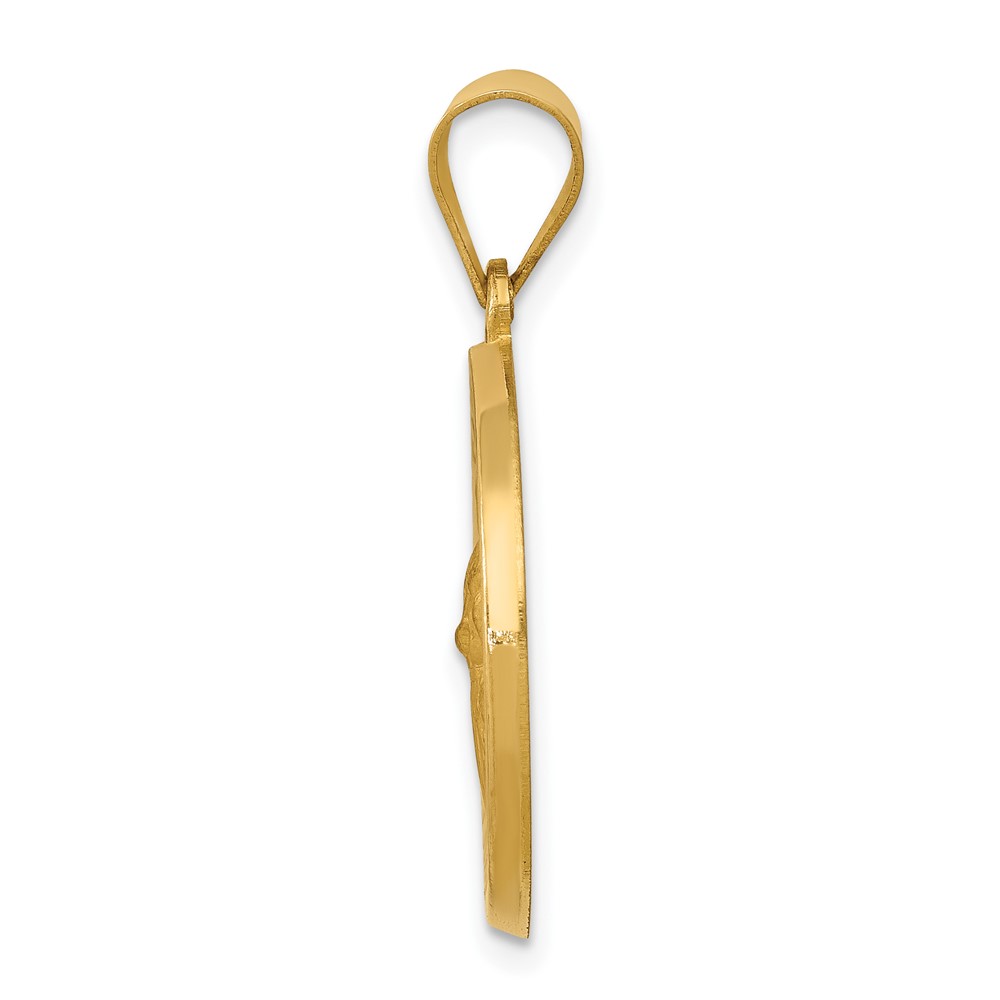 14k Polished and Satin St Gerard Medal Hollow Pendant (XR1331)
