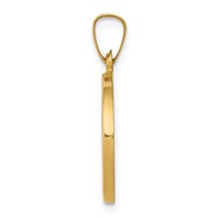14K Yellow Gold Polished and Satin Hollow St John the Baptist Medal Round Pendant view 2
