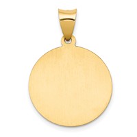 14K Yellow Gold Polished and Satin Hollow St John the Baptist Medal Round Pendant view 4