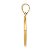 14K Yellow Gold Polished and Satin Hollow St John the Baptist Medal Round Pendant view 2