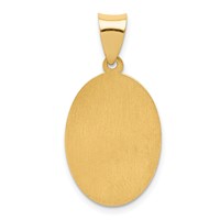 14K Yellow Gold Polished and Satin Hollow St Joseph Medal Oval Pendant view 4