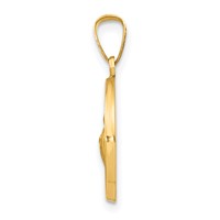 14K Yellow Gold Polished and Satin Hollow St Jude Thaddeus Medal Round Pendant view 2