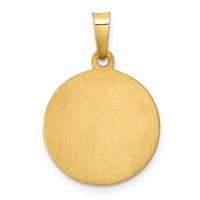 14K Yellow Gold Polished and Satin Hollow St Jude Thaddeus Medal Round Pendant view 4