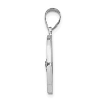 14K White Gold Polished and Satin Hollow St Jude Thaddeus Medal Round Pendant view 2
