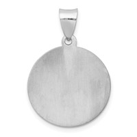14K White Gold Polished and Satin Hollow St Jude Thaddeus Medal Round Pendant view 4