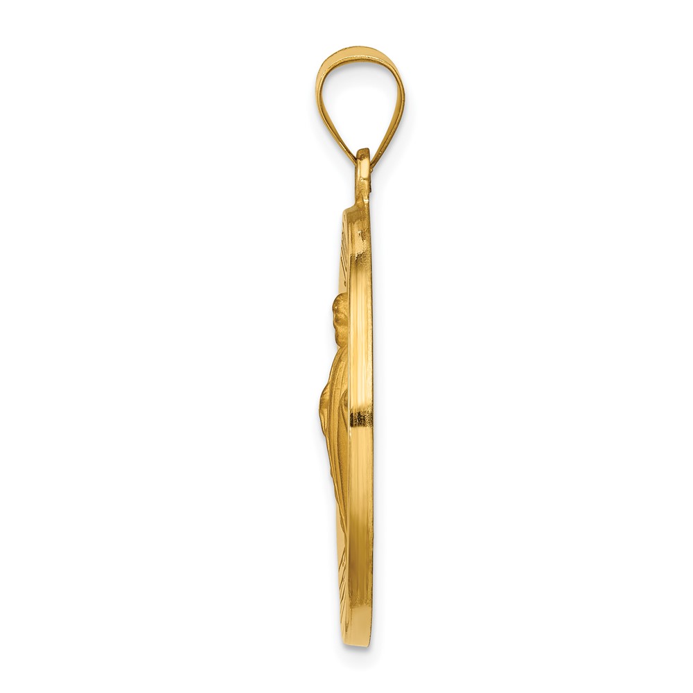 14k Polished and Satin St Jude Thaddeus Medal Hollow Pendant (XR1348)