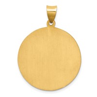 14K Yellow Gold Polished and Satin Large Hollow St. Jude Thaddeus Medal Round Pendant view 4