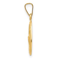 14K Yellow Gold Polished and Satin Hollow St Jude Thaddeus Medal Oval Pendant view 2