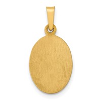 14K Yellow Gold Polished and Satin Hollow St Jude Thaddeus Medal Oval Pendant view 4