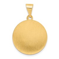 14K Yellow Gold Polished and Satin Hollow St Matthew Medal Round Pendant view 4