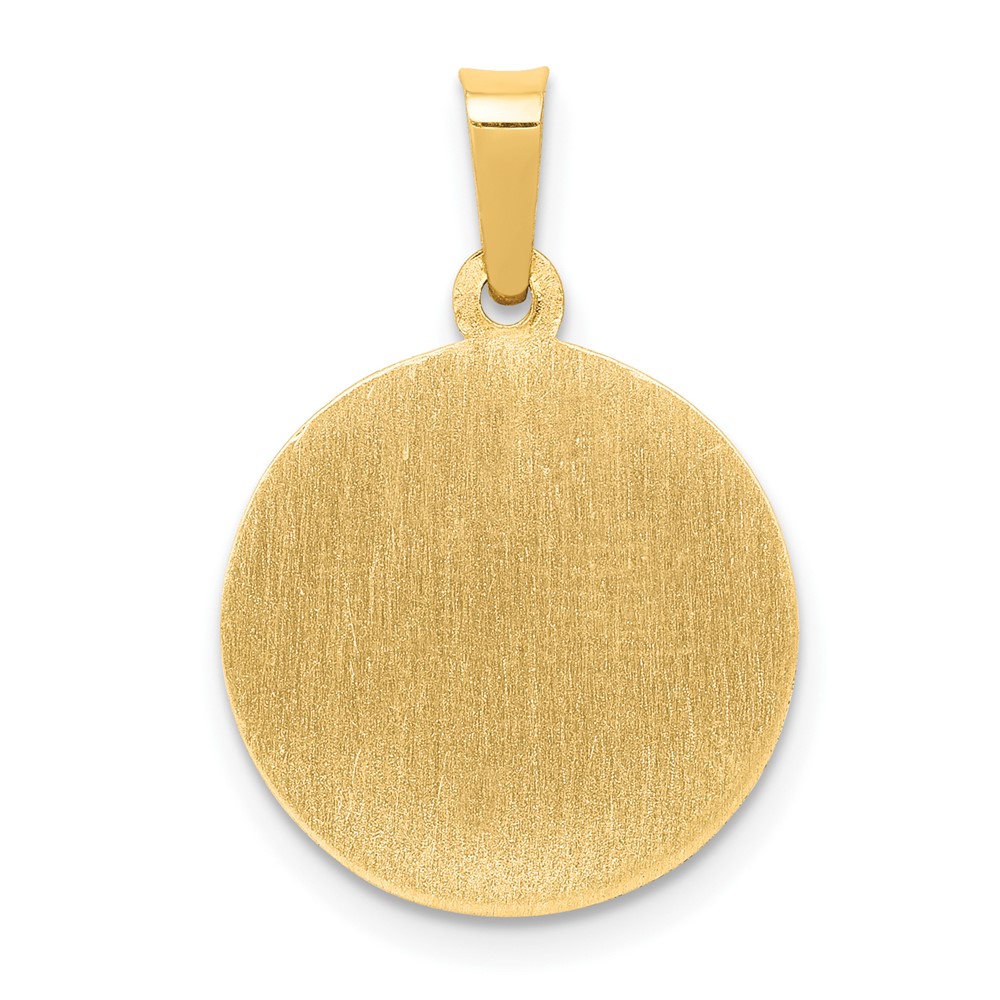 14k Polished and Satin St Michael Medal Hollow Pendant (XR1362)