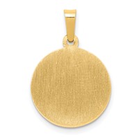 14K Yellow Gold Polished and Satin Hollow St. Michael Medal Round Pendant view 4
