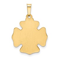 14K Yellow Gold Polished and Satin Hollow St Florian F.d. Badge Medal Pendant view 4