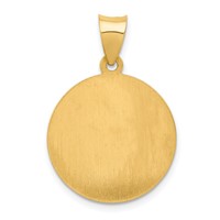 14K Yellow Gold Polished and Satin Hollow St Patrick Medal Round Pendant view 4