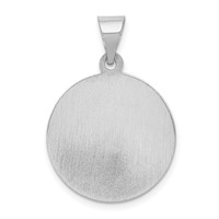 14K White Gold Polished and Satin Hollow St Patrick Medal Round Pendant view 4