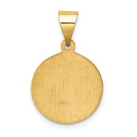 14K Yellow Gold Polished and Satin Hollow St Paul Medal Round Pendant view 4