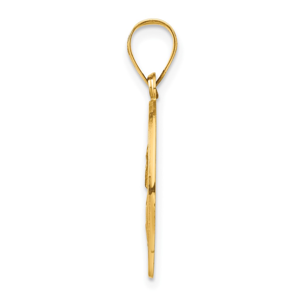 14k Polished and Satin St Paul Medal Hollow Pendant (XR1377)