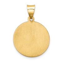 14K Yellow Gold Polished and Satin Hollow St Paul Medal Round Pendant view 4