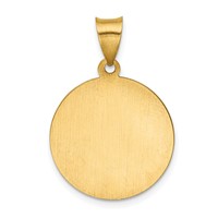 14K Yellow Gold Polished and Satin Hollow St Peregrine Medal Round Pendant view 4
