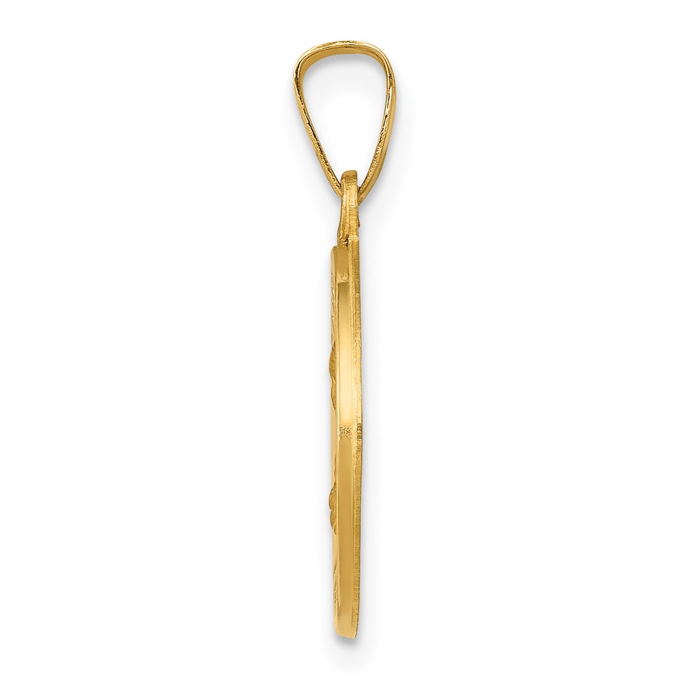 14k Polished and Satin St Theresa Medal Hollow Pendant (XR1384)
