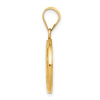 14K Yellow Gold Polished and Satin Hollow Confirmation Charm with Cross view 2