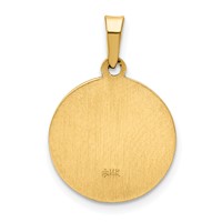 14K Yellow Gold Polished and Satin Hollow Confirmation Charm with Cross view 4