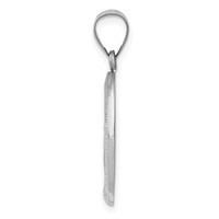 14K White Gold Polished and Satin Hollow Miraculous Medal Oval Pendant view 2