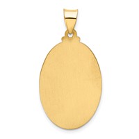 14K Yellow Gold Polished and Satin Hollow St Christopher Medal Oval Pendant view 4