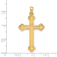14K Budded Cross Pendant view 3
