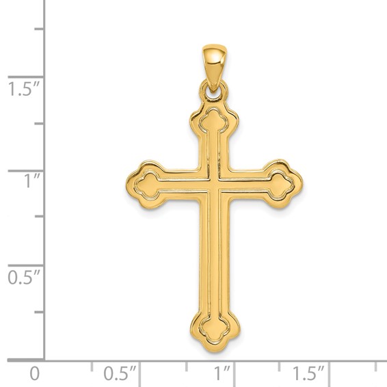 14k Budded Cross Pendant