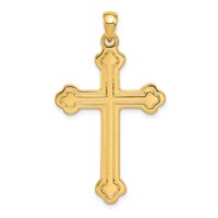 14K Budded Cross Pendant view 1