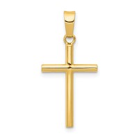 14K Polished Cross Pendant view 1