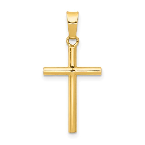 14K Yellow Gold Polished Cross Pendant