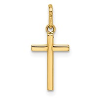 14K Yellow Gold Polished Cross Pendant view 4