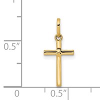 14K Yellow Gold Polished Cross Pendant view 3