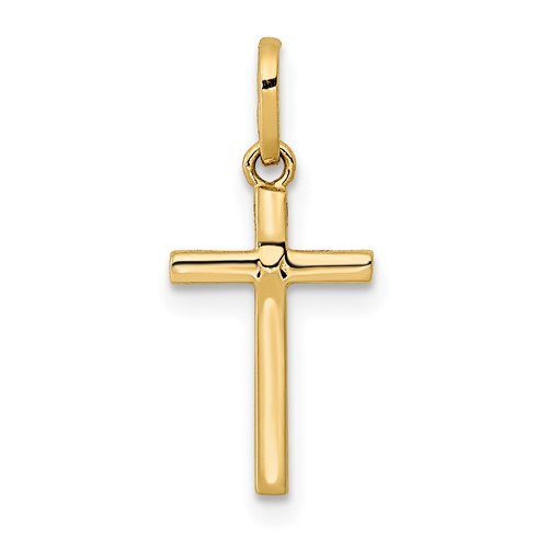 14K Yellow Gold Polished Cross Pendant