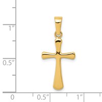 14K Yellow Gold Polished Cross Pendant view 3