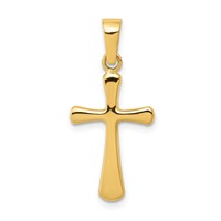 14K Yellow Gold Polished Cross Pendant view 1