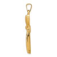 14K Textured and Polished Passion Cross Pendant view 2
