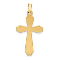 14K Textured and Polished Passion Cross Pendant view 4